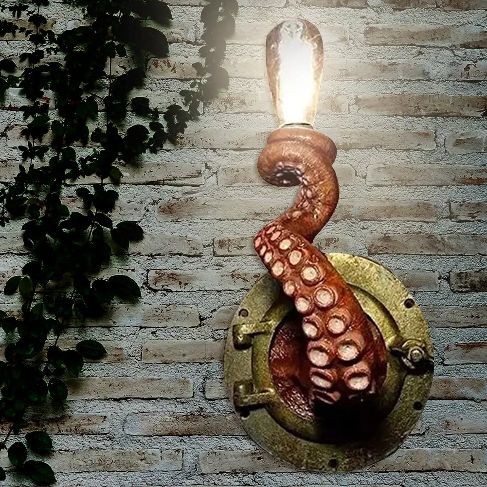 Retro Octopus Tentacle Wall Lamp Red, Purple, Green
