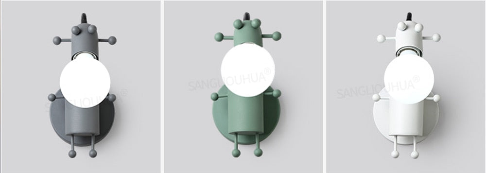 Modern Creative Minimalism Metal Robot Ants Lamps for Kids