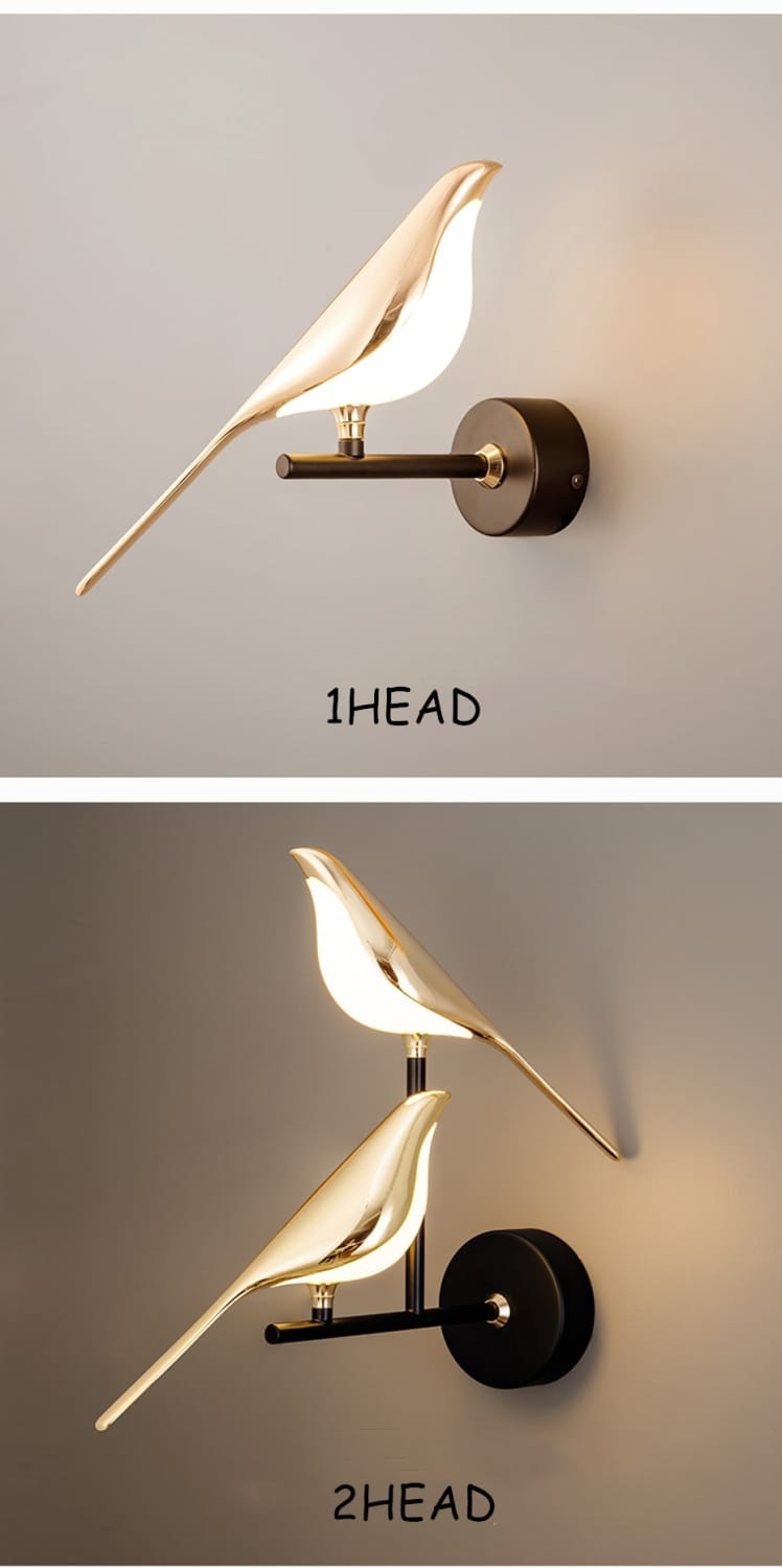 Nordic Art Deco LED Swan Wall Lamp for Bedroom Bedside wall