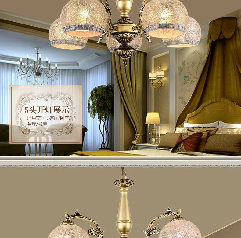 European style living room Bronze chandelier