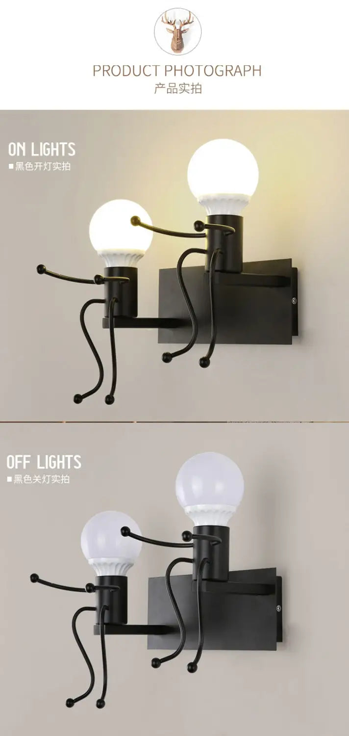 Modern Creative Minimalism Metal Robot Ants Lamps for Kids