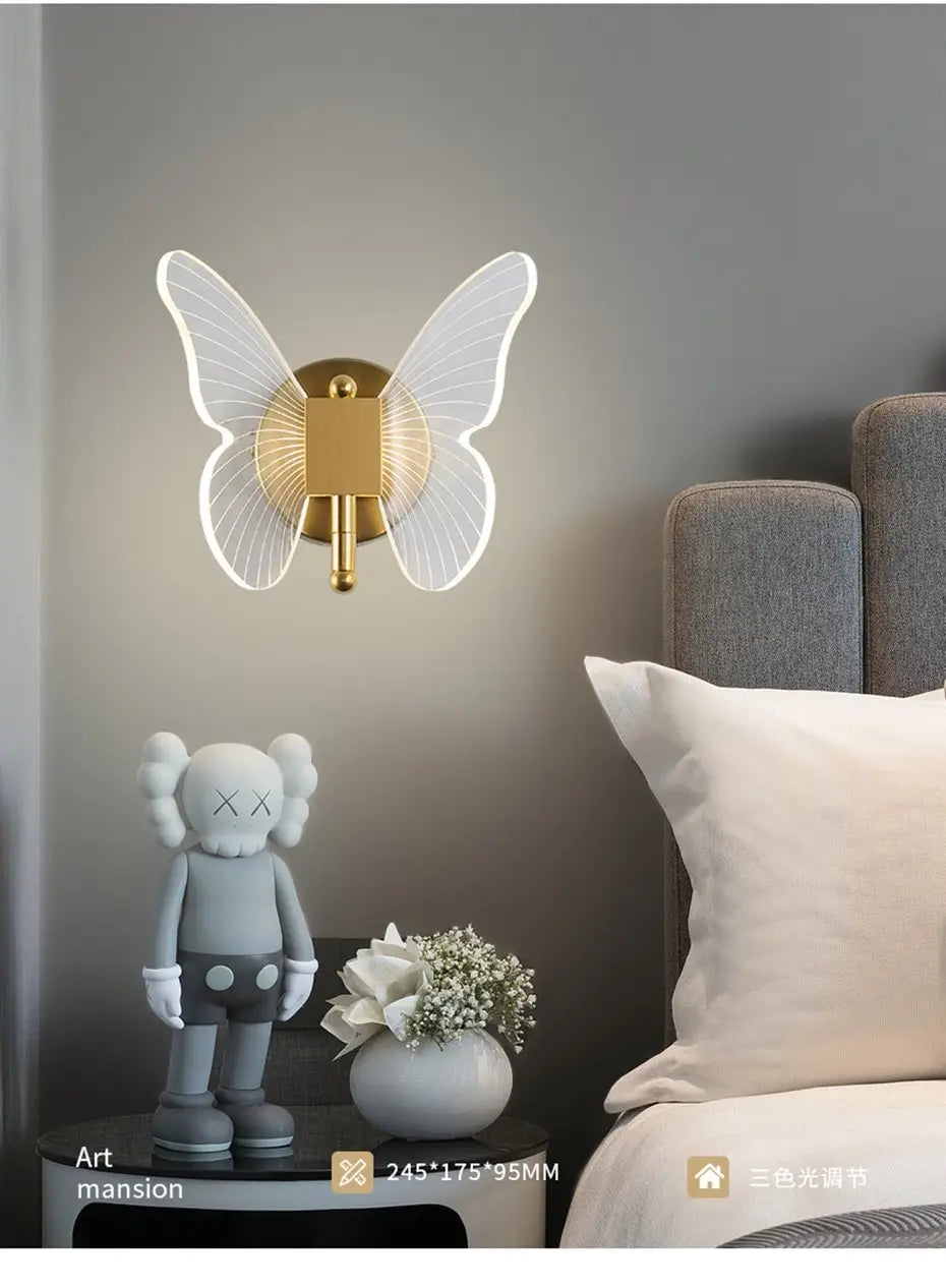 Nordic Art Deco LED Swan Wall Lamp for Bedroom Bedside wall