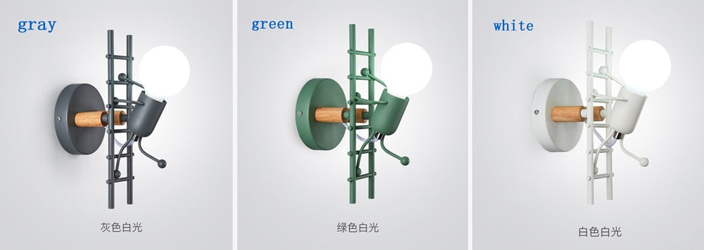 Modern Creative Minimalism Metal Robot Ants Lamps for Kids