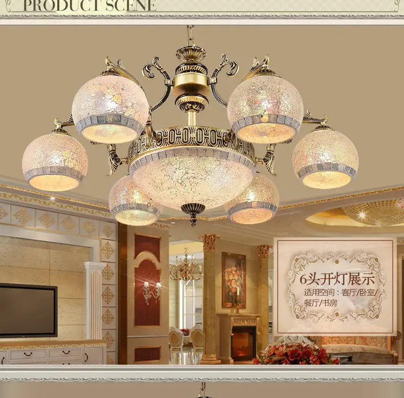 European style living room Bronze chandelier