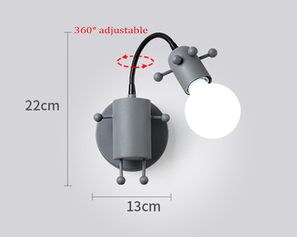 Modern Creative Minimalism Metal Robot Ants Lamps for Kids