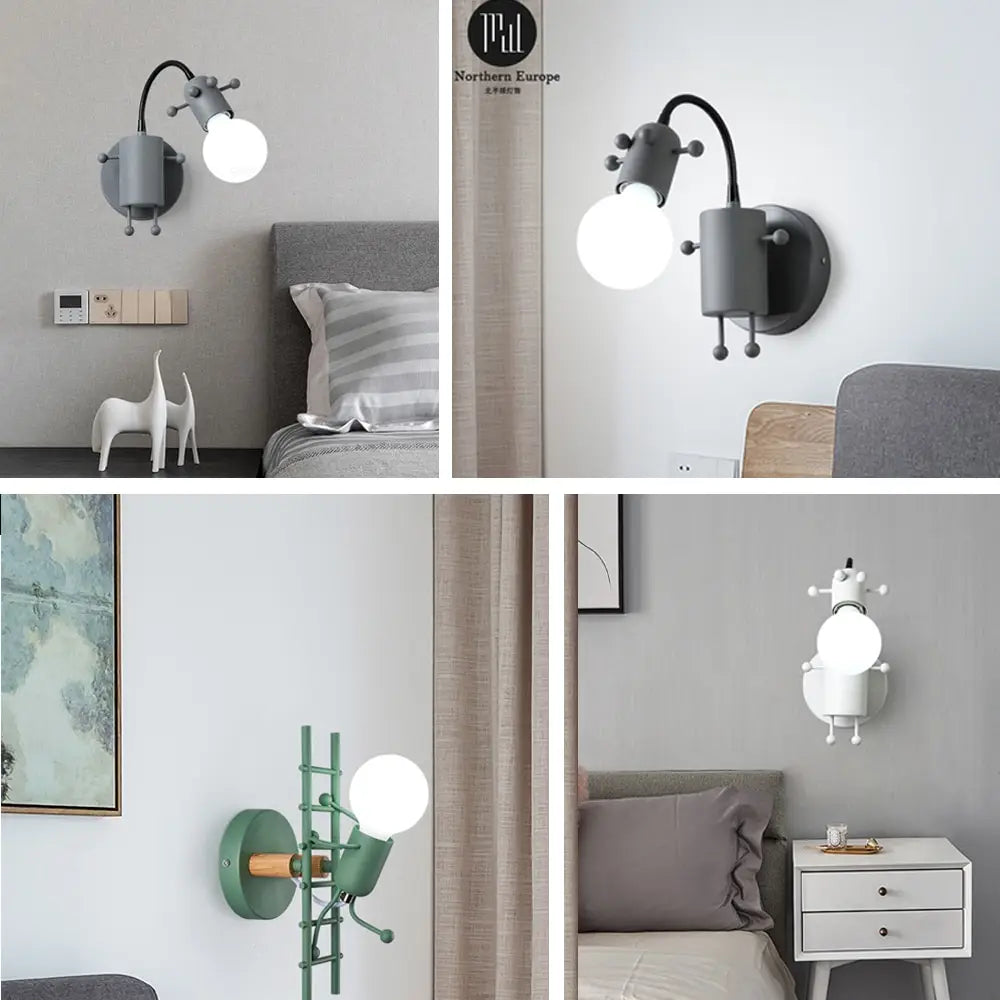 Modern Creative Minimalism Metal Robot Ants Lamps for Kids