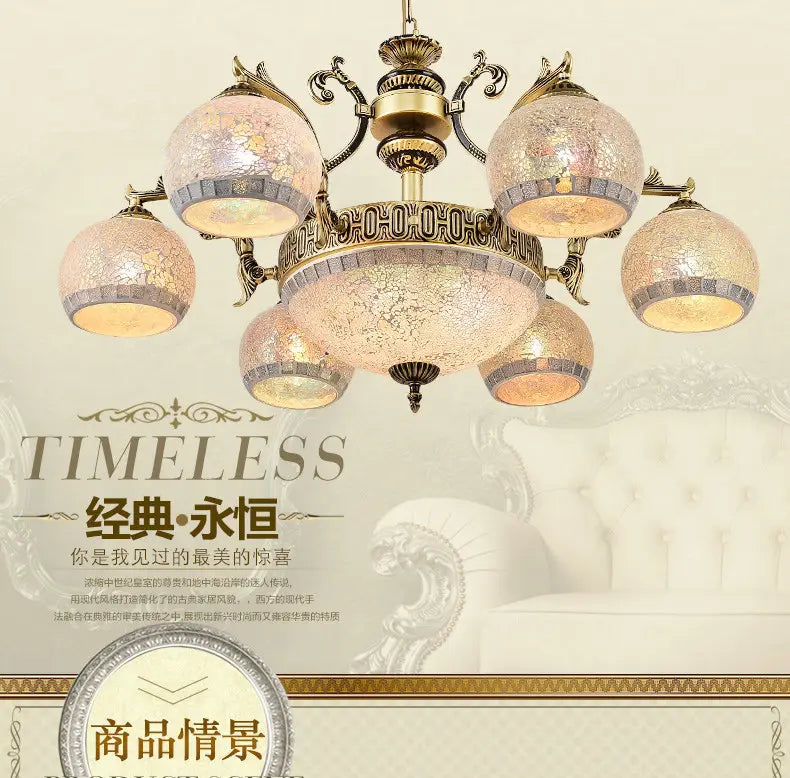 European style living room Bronze chandelier