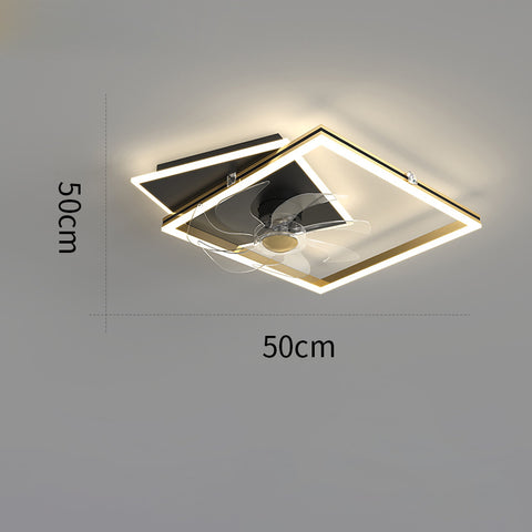 Nordic Light Luxury Fan Living Room Square Ceiling Lamp