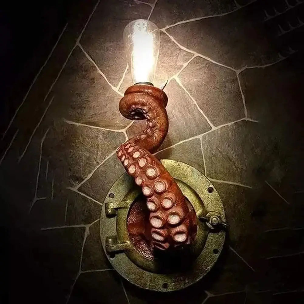 Retro Octopus Tentacle Wall Lamp Red, Purple, Green