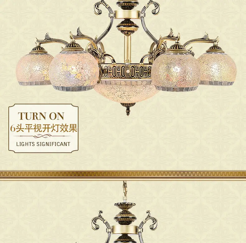 European style living room Bronze chandelier