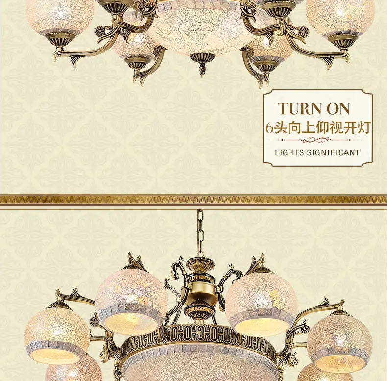 European style living room Bronze chandelier