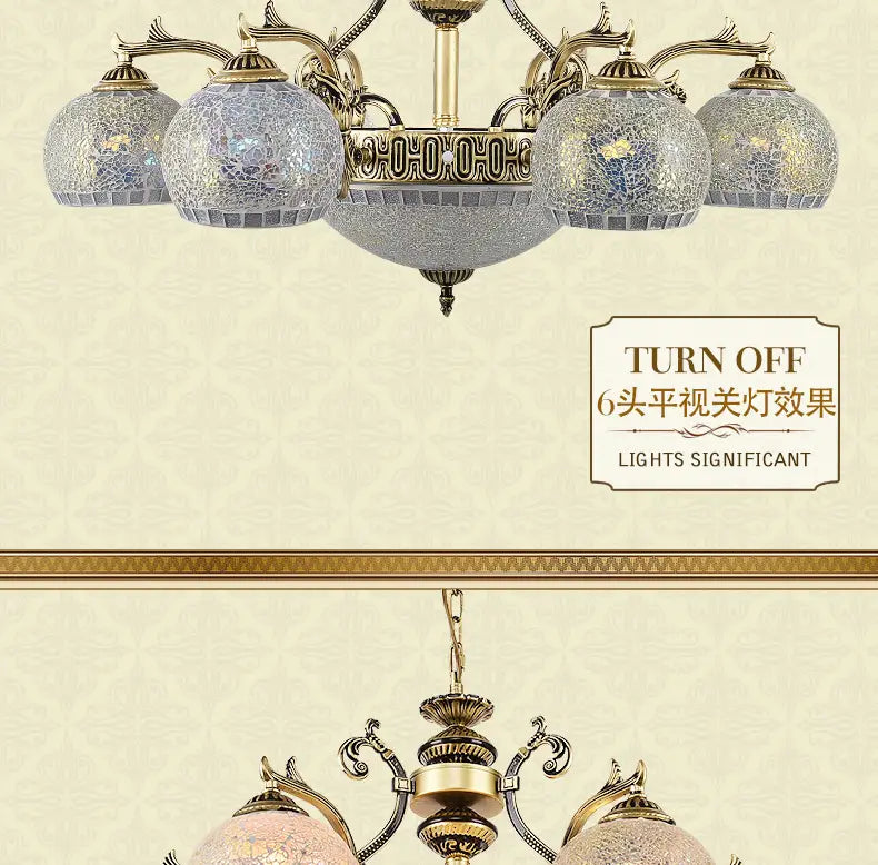 European style living room Bronze chandelier