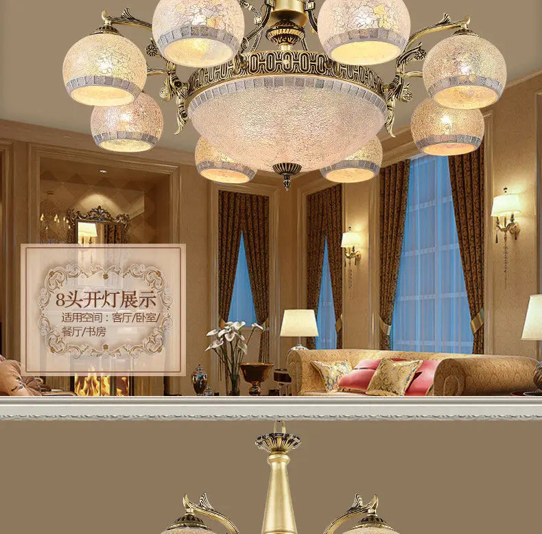 European style living room Bronze chandelier