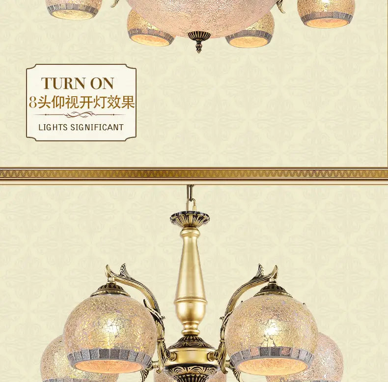 European style living room Bronze chandelier