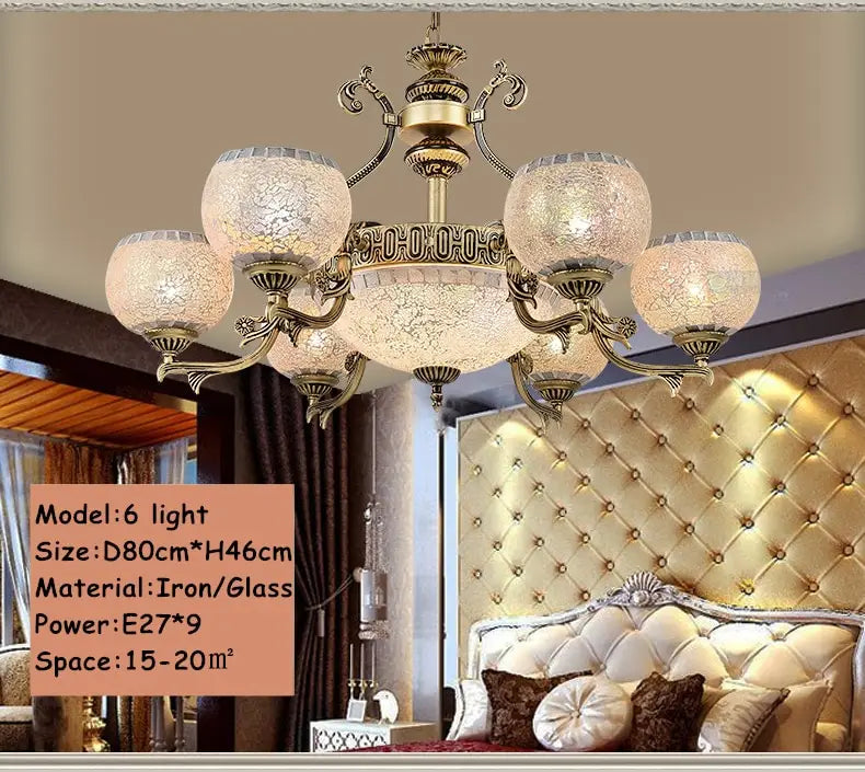 European style Bronze double chandelier 3/5/6/8 Light for