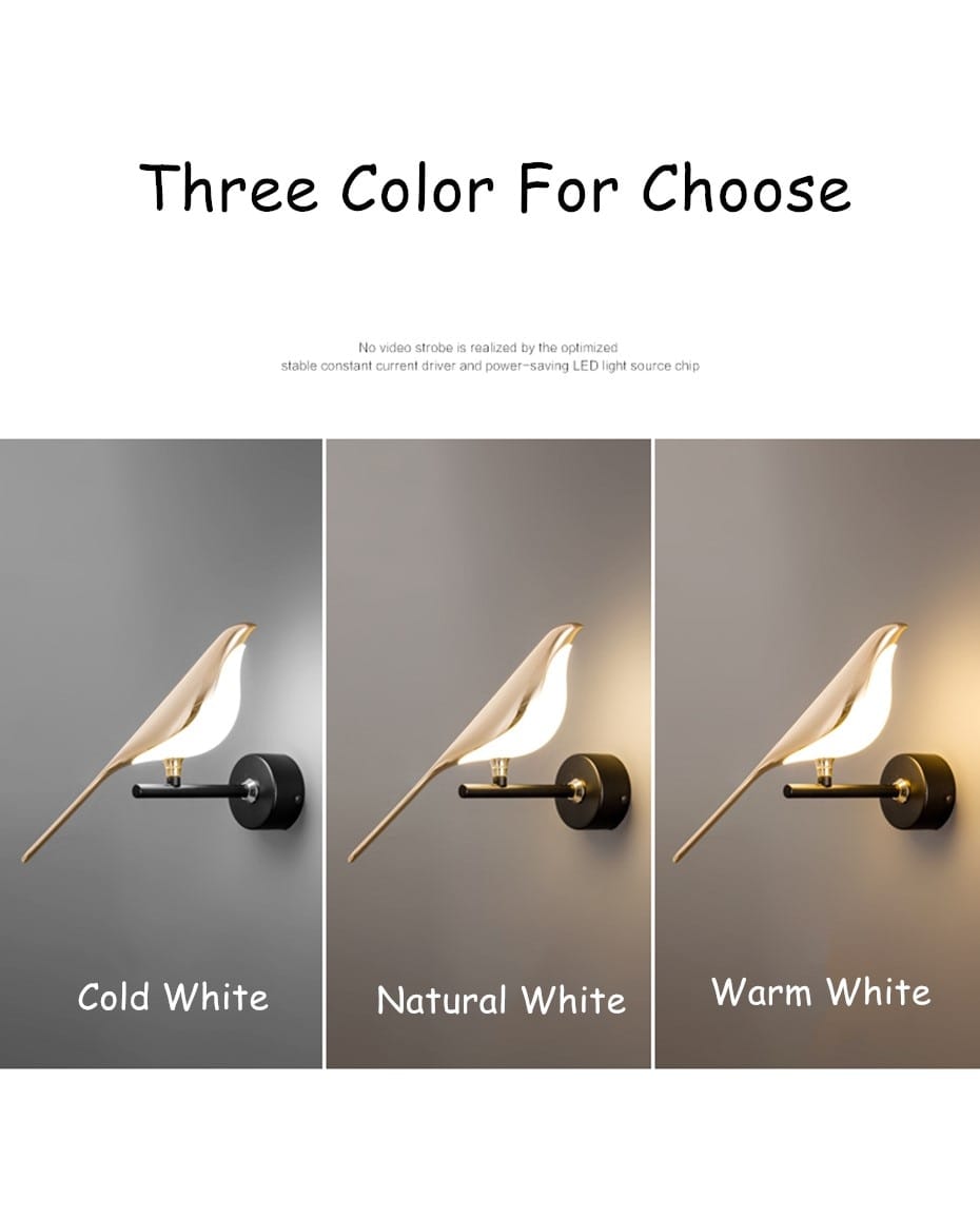 Nordic Art Deco LED Swan Wall Lamp for Bedroom Bedside wall