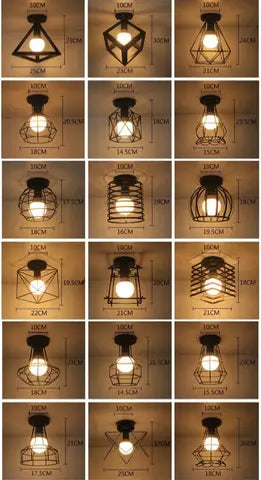 Modern Wrought Iron E27 Led Ceiling Lamps Black Ceiling