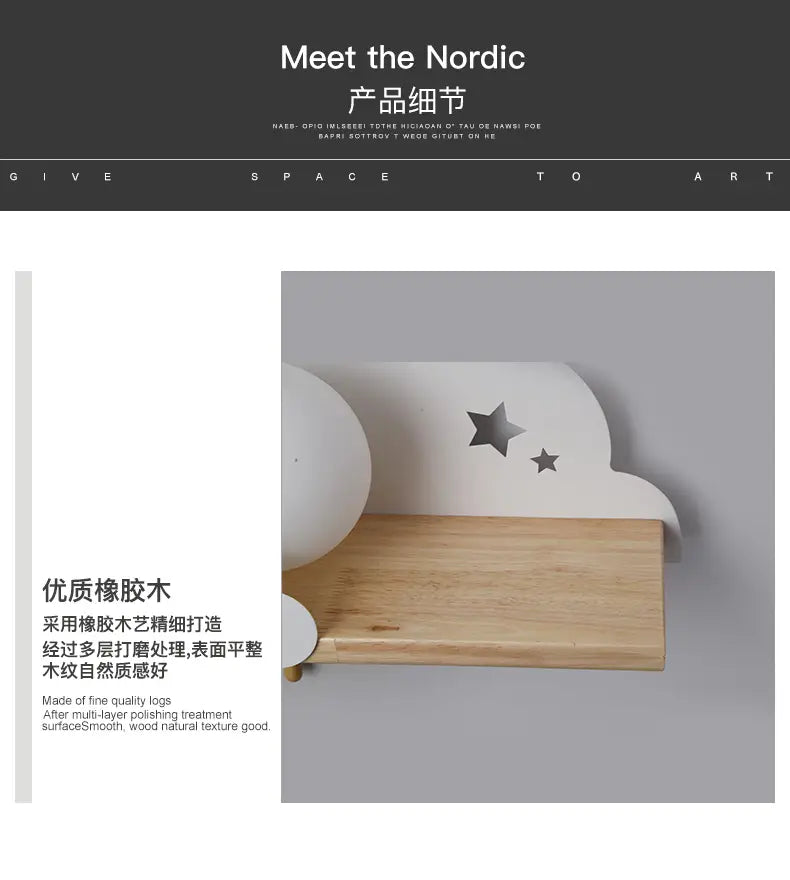Nordic Macaron LED Cloud Glass Wall Lamps for Children Room