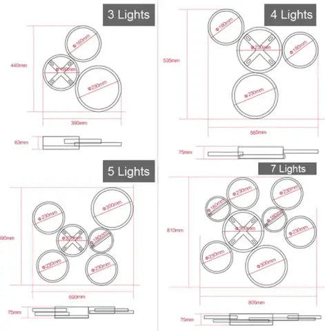 Modern Circular LED Ceiling Lights Bedroom Dining Room