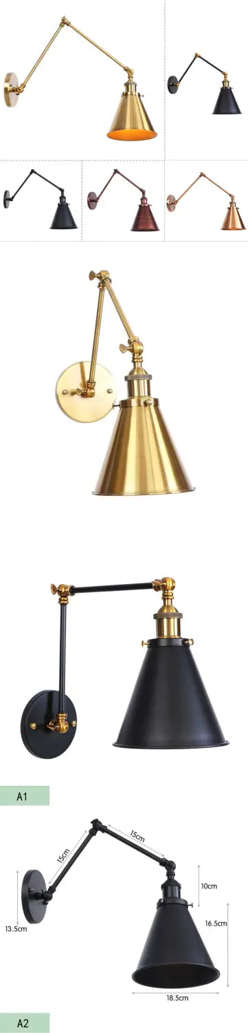 Antique Adjustable Wall Lamp Sconce Black Copper