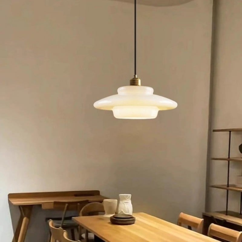 Art Deco Opal Glass Pendant Light S45
