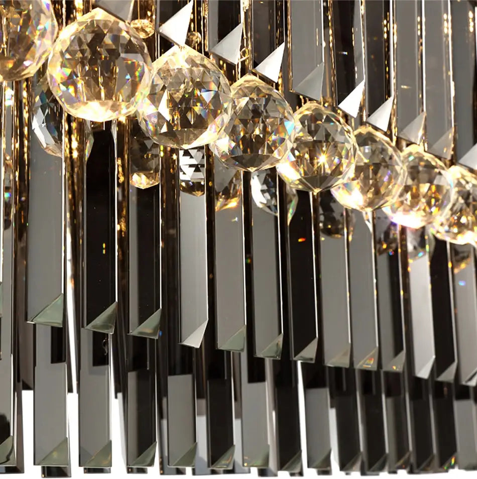 Lamis - Modern Black Rectangle Crystal Chandelier