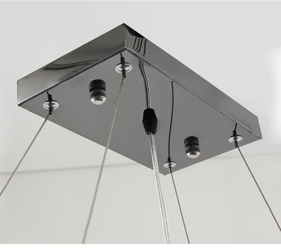 Lamis - Modern Black Rectangle Crystal Chandelier