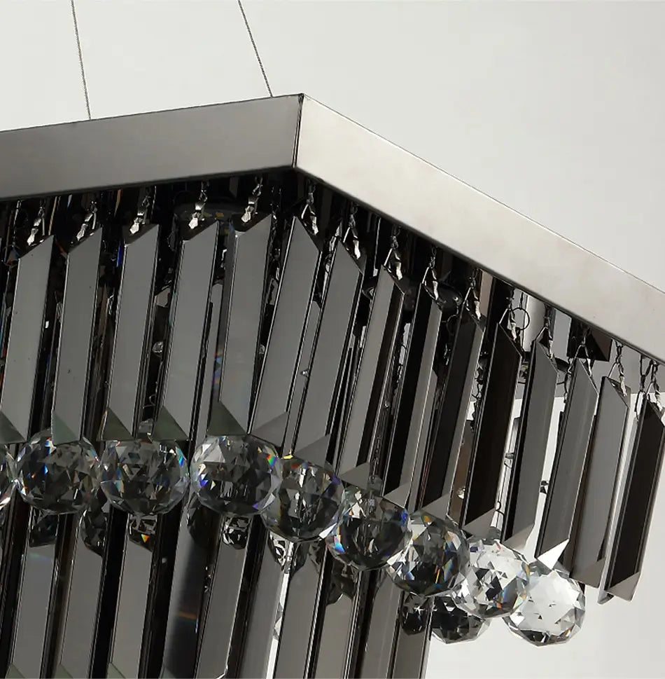 Lamis - Modern Black Rectangle Crystal Chandelier