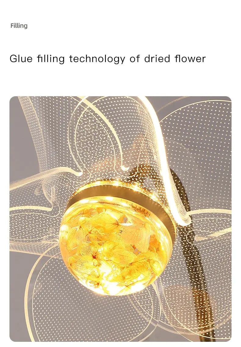 Creative Floral Decorative Gold LED Wall Lamp For Bedroom