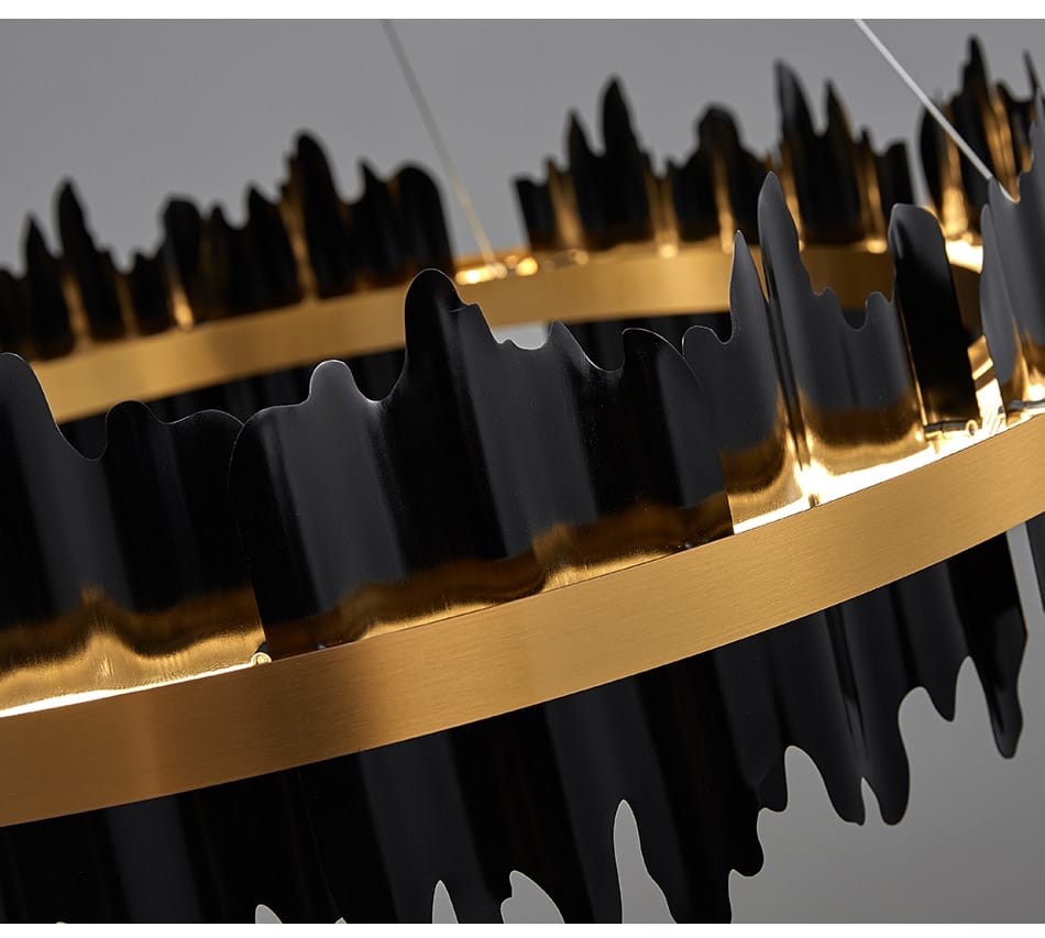 Azalea - Modern Creative Black round LED Chandelier