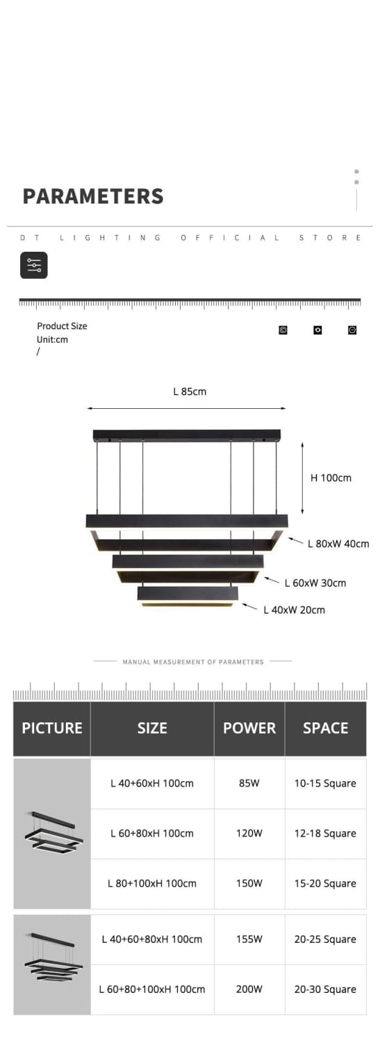 Nova - Minimalist Rectangle Creative Chandelier