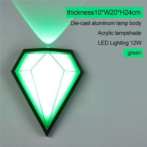 12W Outdoor Waterproof IP65 Diamond LED Wall Light Porch