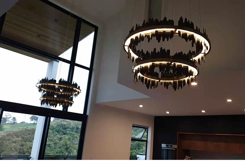 Azalea - Modern Creative Black round LED Chandelier
