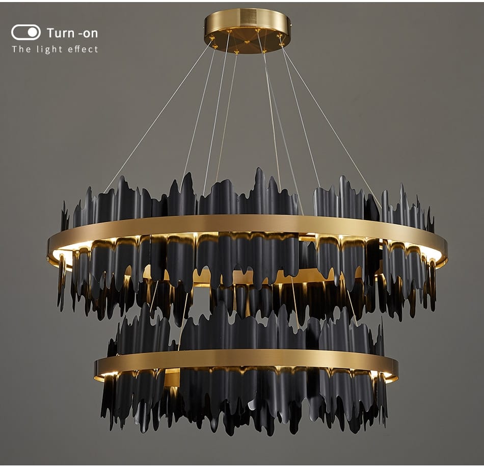 Azalea - Modern Creative Black round LED Chandelier