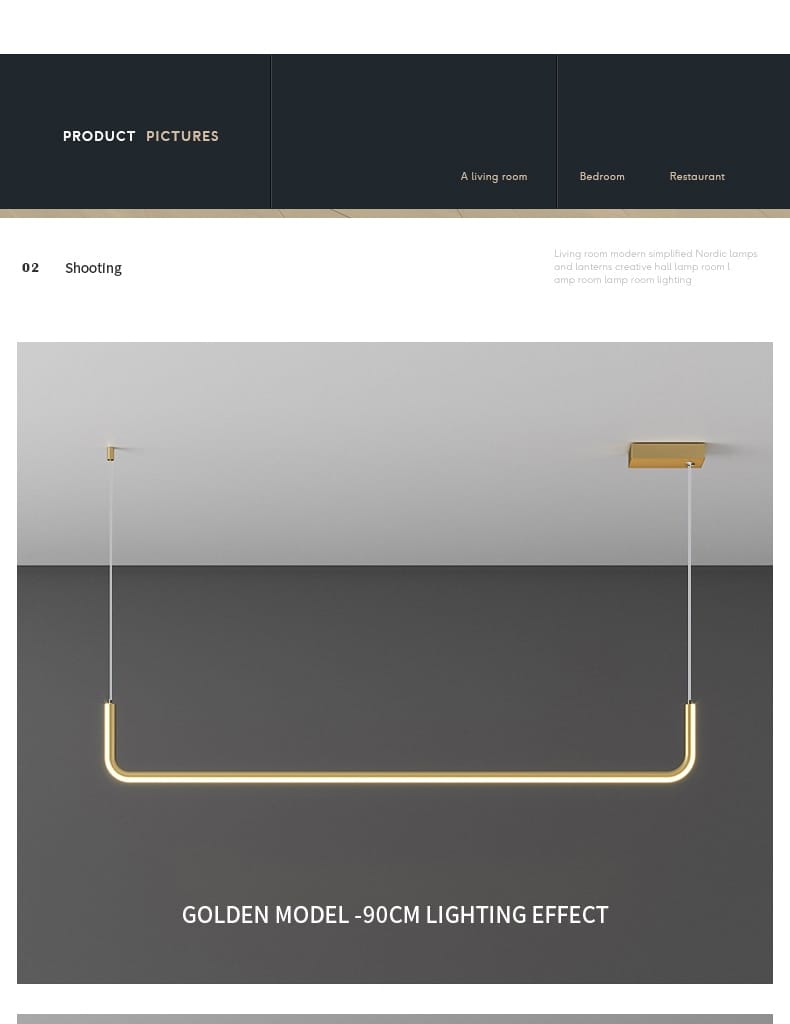 Nora - Linear LED Ceiling Chandelier