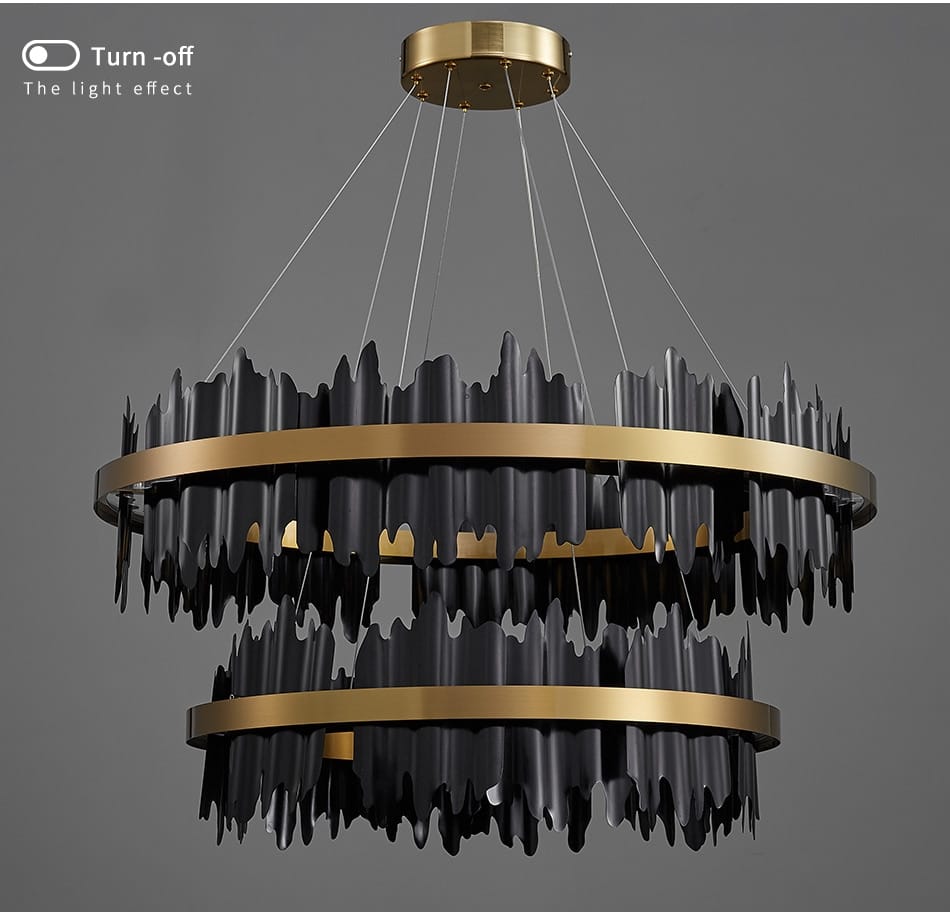 Azalea - Modern Creative Black round LED Chandelier