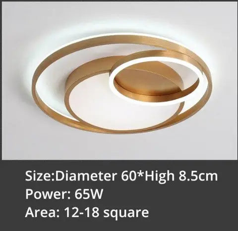 Modern Golden Round LED Ceiling Lamps Living Room Bedroom