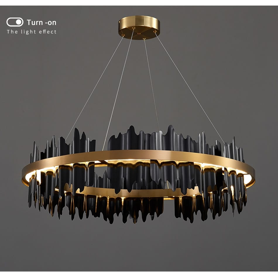 Azalea - Modern Creative Black round LED Chandelier