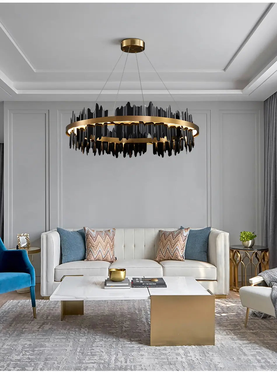 Azalea - Modern Creative Black round LED Chandelier