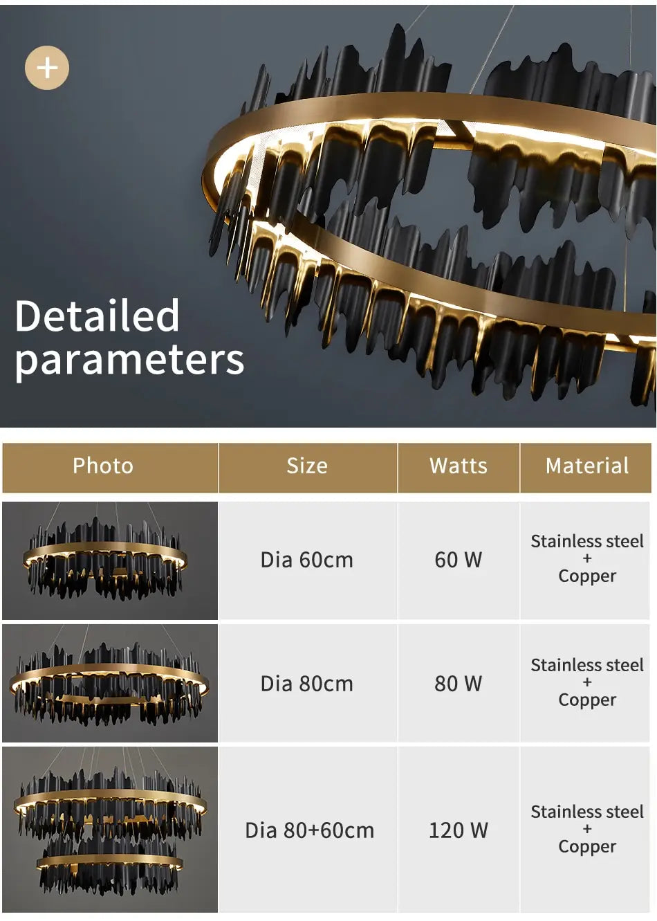Azalea - Modern Creative Black round LED Chandelier