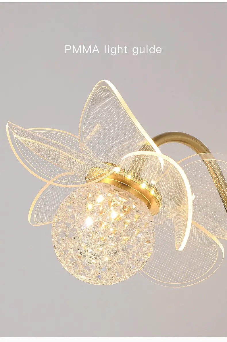 Creative Floral Decorative Gold LED Wall Lamp For Bedroom