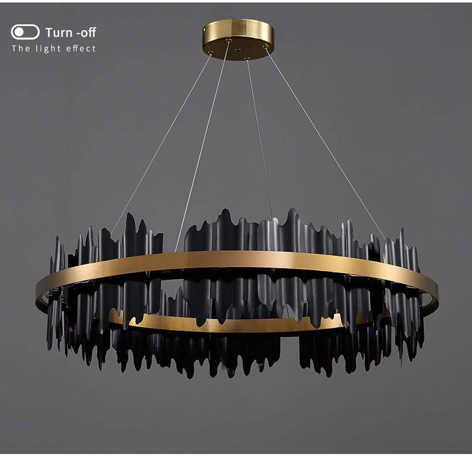 Azalea - Modern Creative Black round LED Chandelier