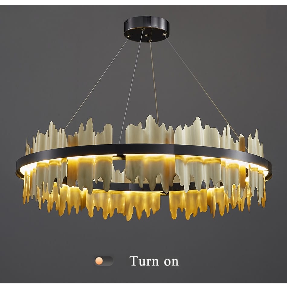 Azalea - Modern Creative Black round LED Chandelier