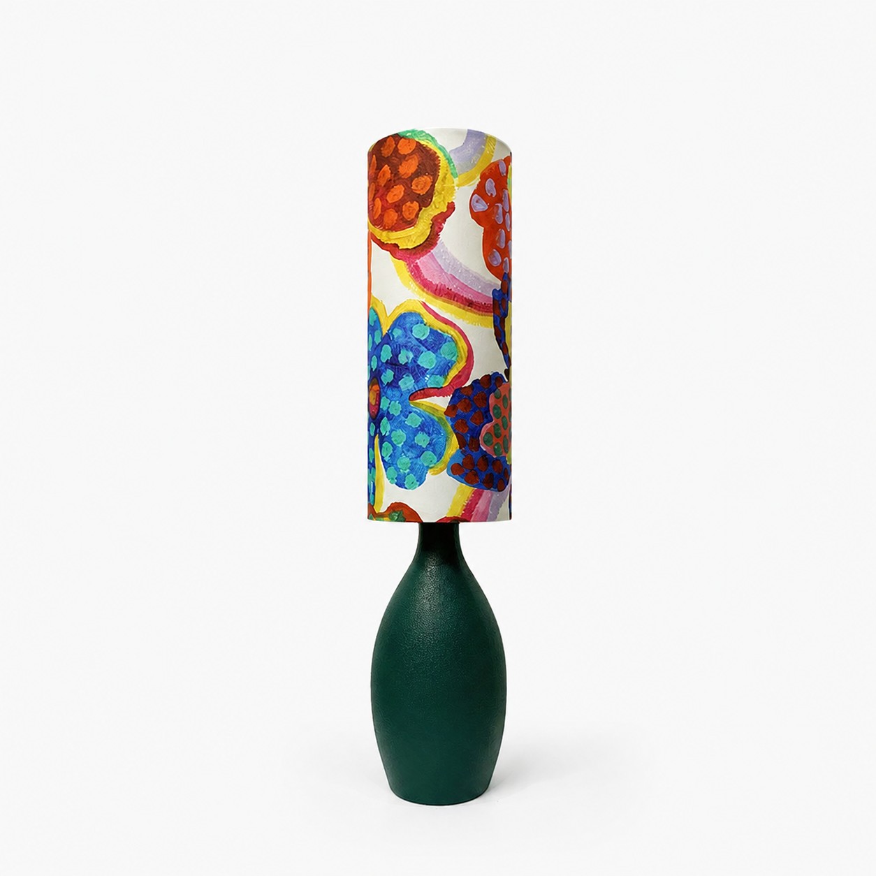Lámpara de mesa floral multicolor