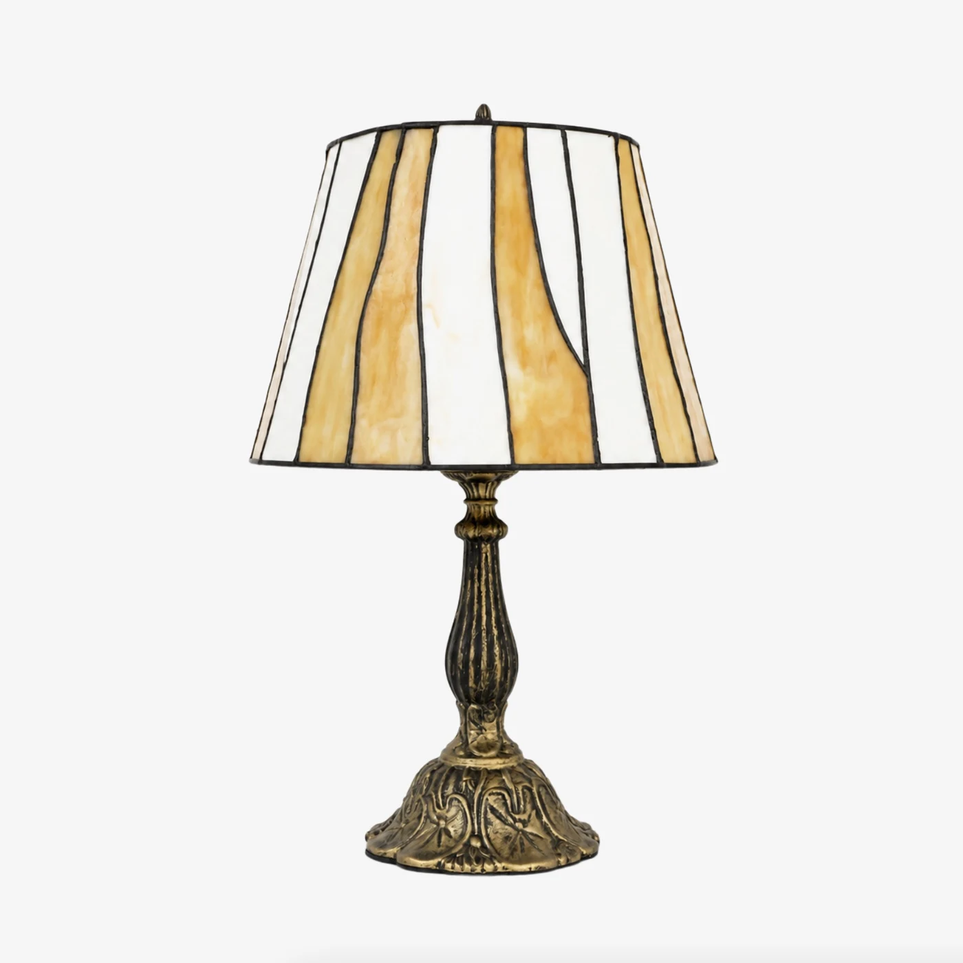 Lámpara de mesa estilo Tiffany de 12 pulgadas con base de columna clásica